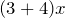 Rendered by QuickLaTeX.com (3+4)x
