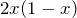 Rendered by QuickLaTeX.com 2x(1-x)