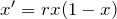 Rendered by QuickLaTeX.com x'=rx(1-x)